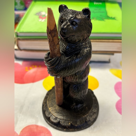 Estate Black Forest Bear Pencil Holder Vintage/Antique - Picture 11 of 13